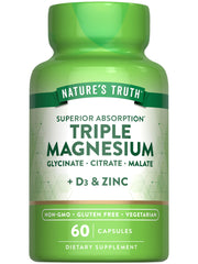 Nature's Truth Triple Magnesium Complex bottle with 60 capsules