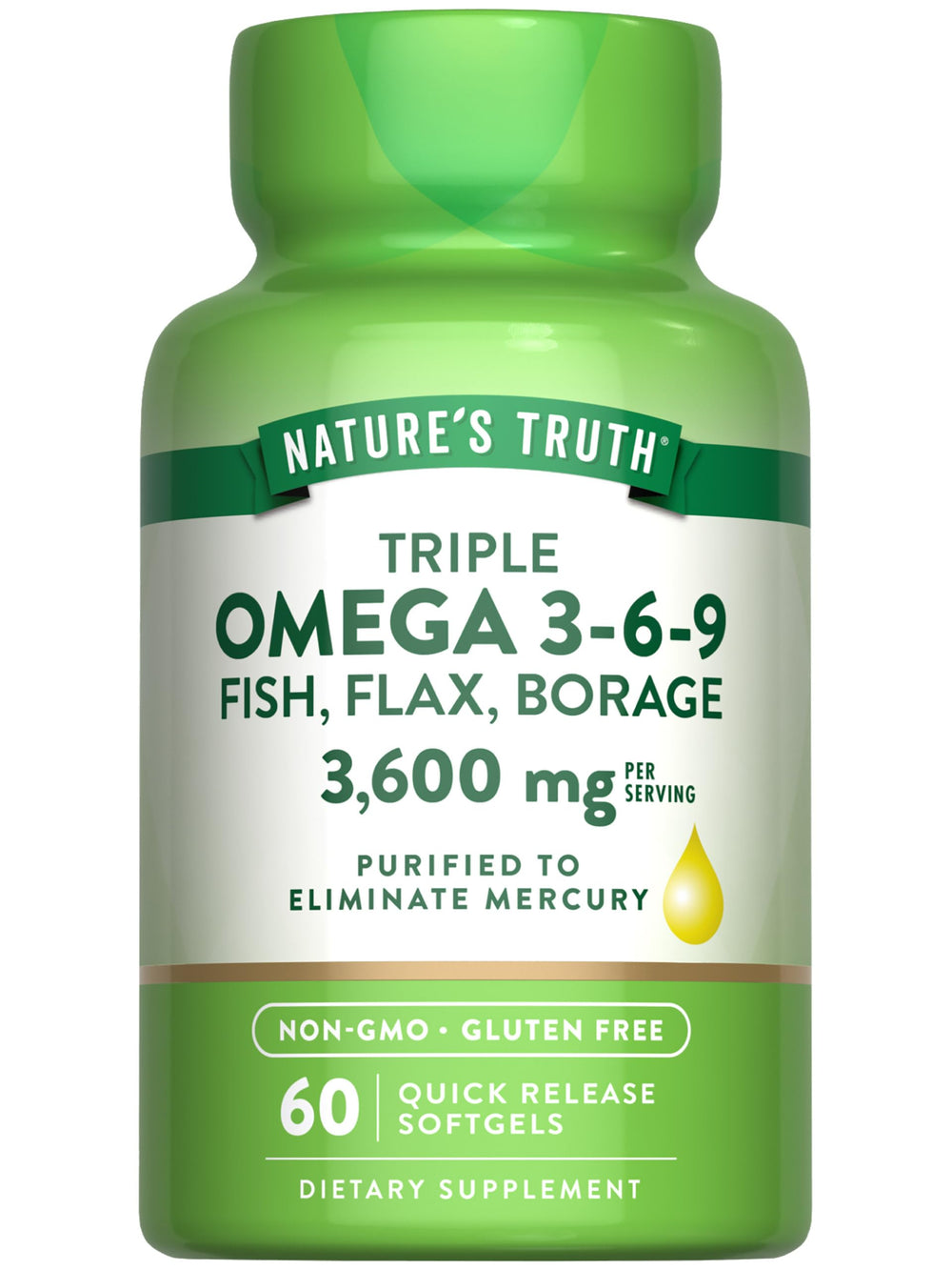 Nature's Truth Omega 3-6-9 Softgels bottle with label