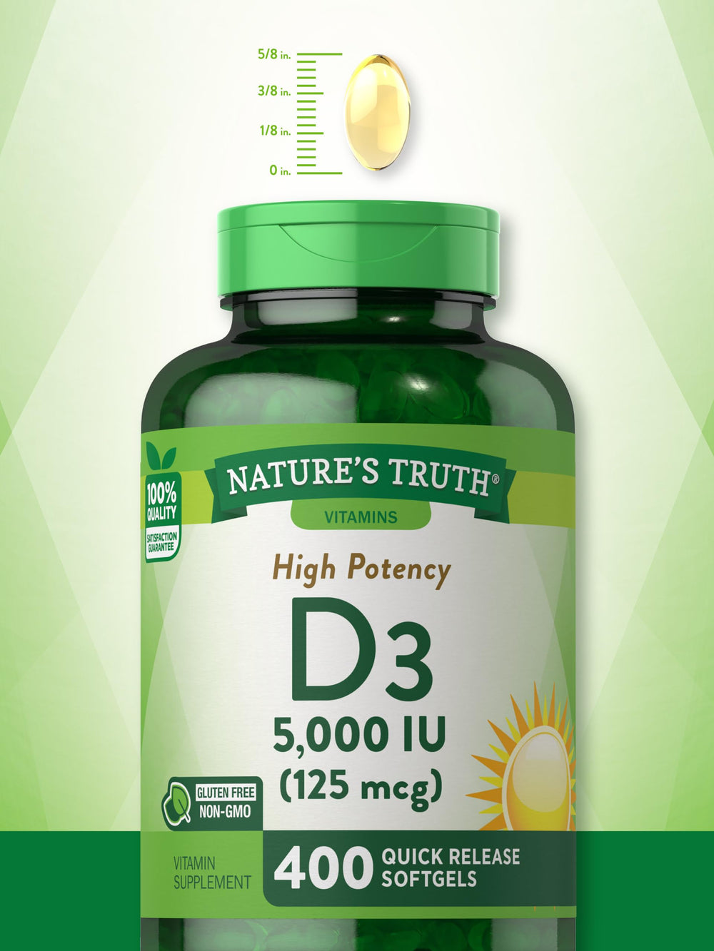 Key features: 5000 IU per softgel and high potency