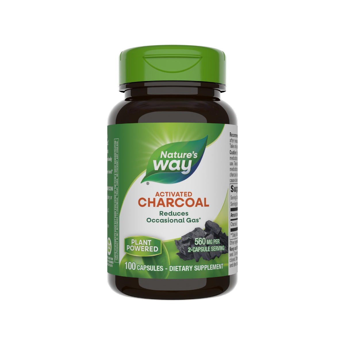 Nature's Way Activated Charcoal bottle with 100 capsules