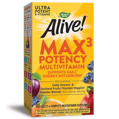 Front view of Nature's Way Alive! Max Potency Daily Multivitamin bottle
