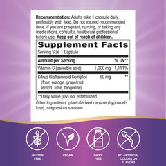 Close-up of Nature's Way Vitamin C with Bioflavonoids bottle