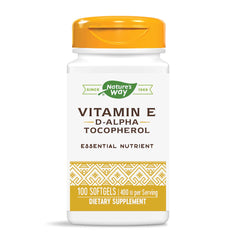 Nature's Way Vitamin E D-Alpha Tocopherol bottle with label