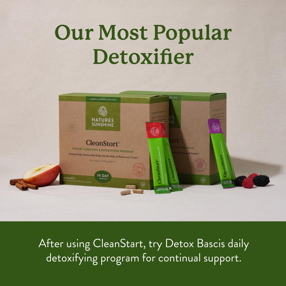 Nature's Sunshine CleanStart Mild in-store display suggests an easy everyday cleansing option.