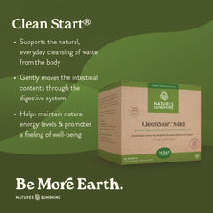 Nature's Sunshine CleanStart Mild image shows herbal tea-like preparation for a hydrating ritual.