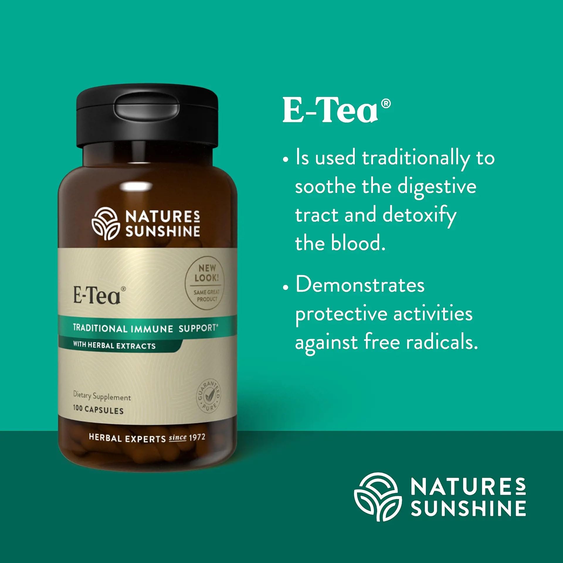 Close-up of E-Tea Capsules supporting digestive health