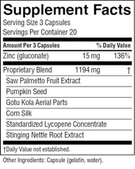 Partially visible label and zinc supplement details