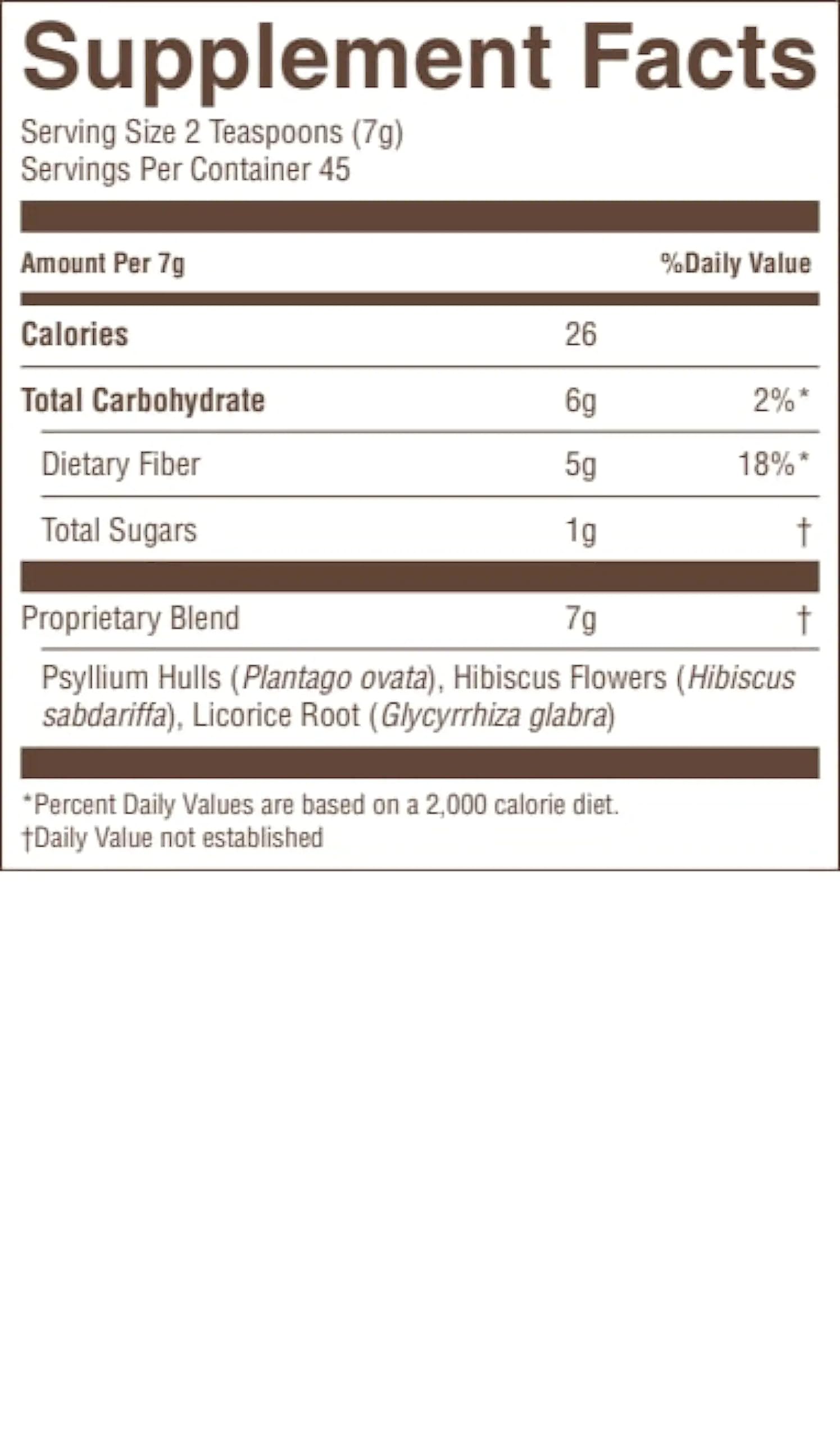 Nature's Sunshine Psyllium Hulls Combination 11 Oz label