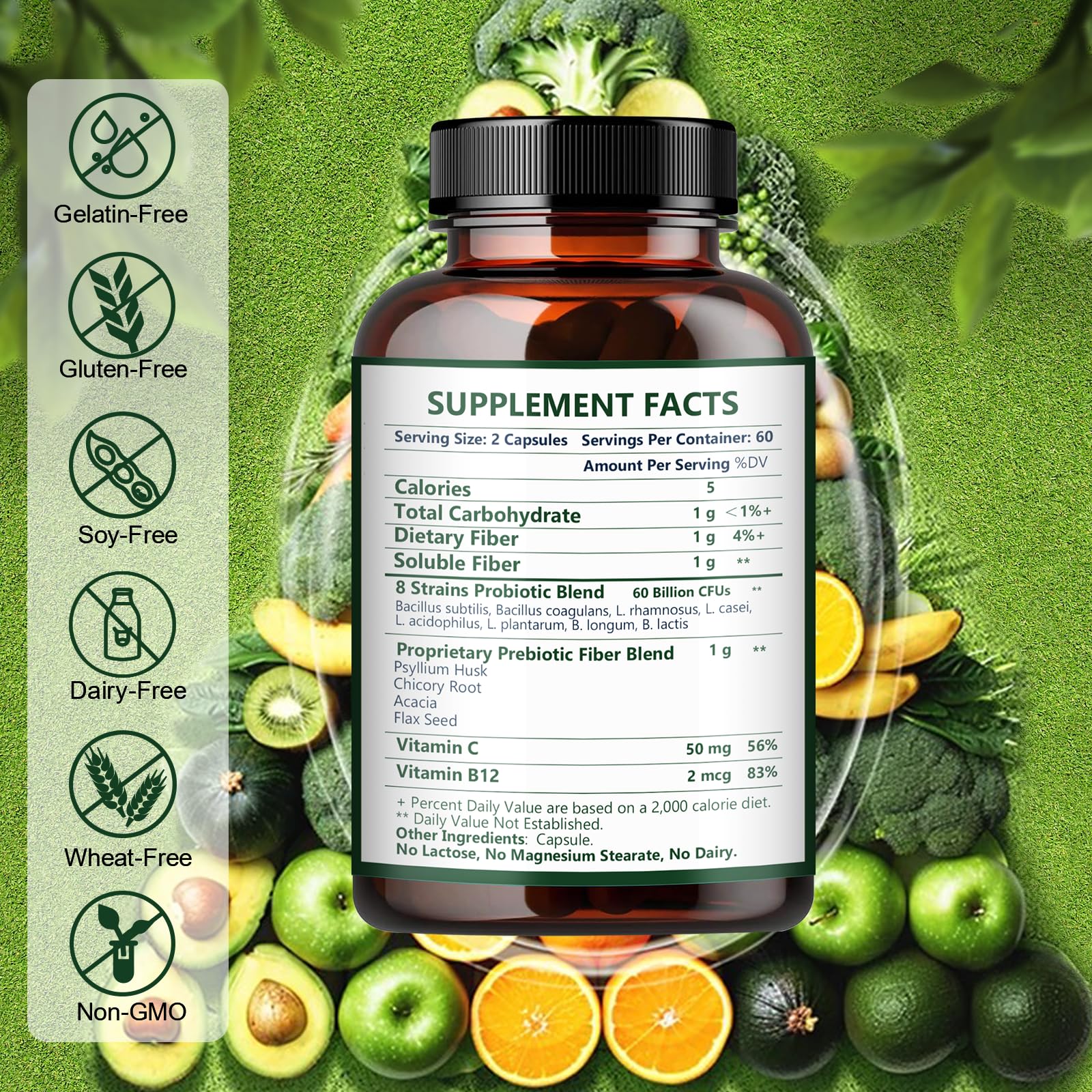 Front view of Nature Target bottle with 120 veggie capsules