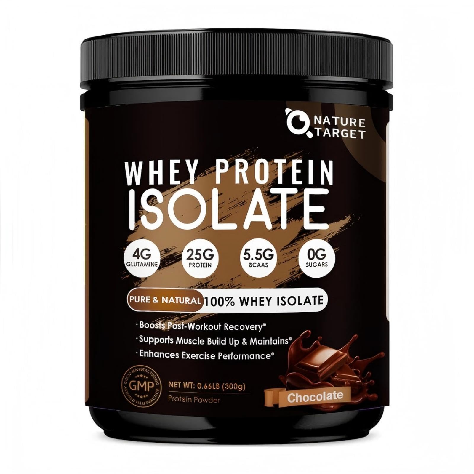 Nature Target packaging shows brand-forward label for premium protein.