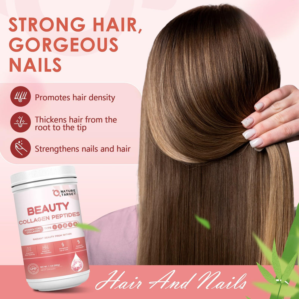 Ingredients panel with multi-collagen blend and added vitamins