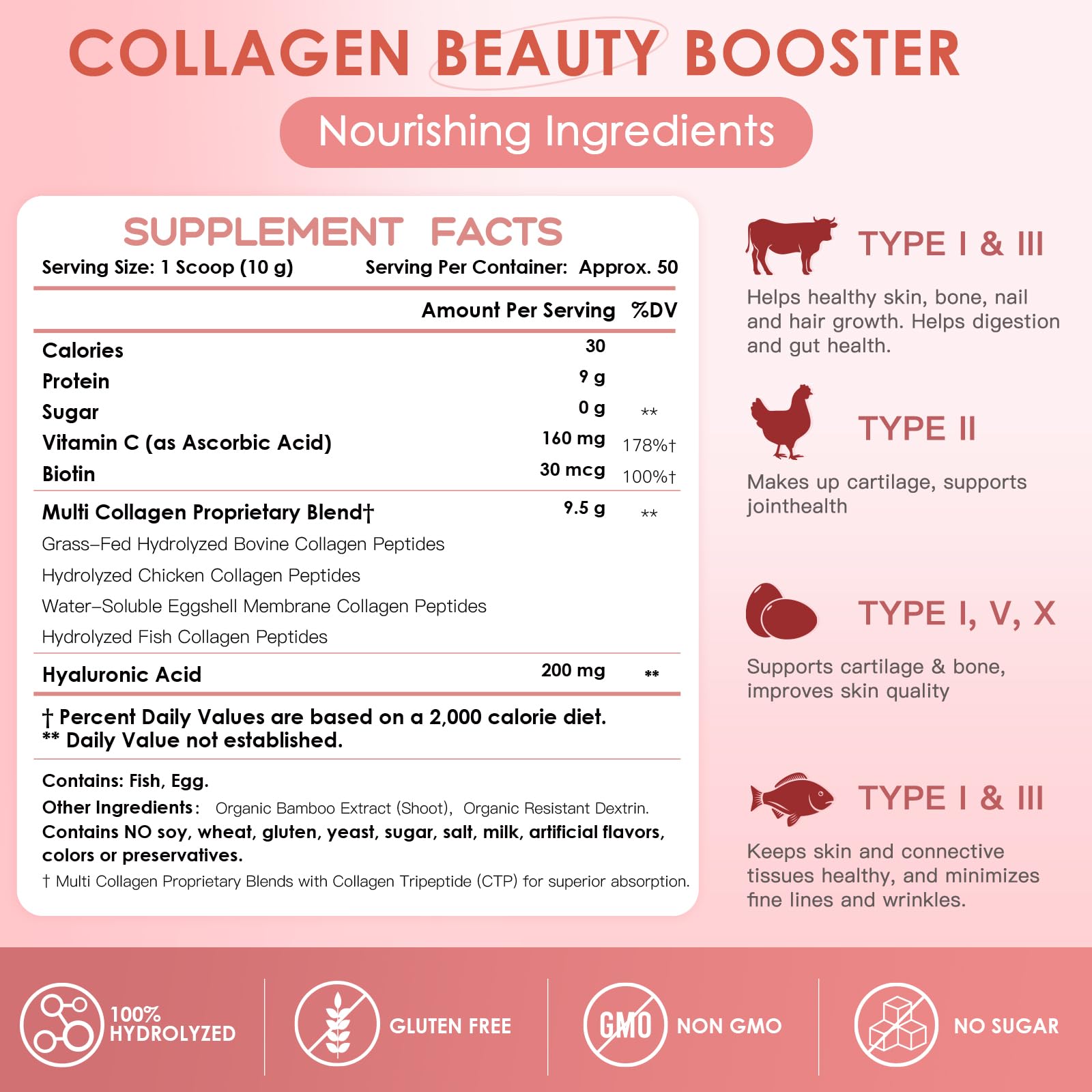 Packaging details for NATURE TARGET collagen powder