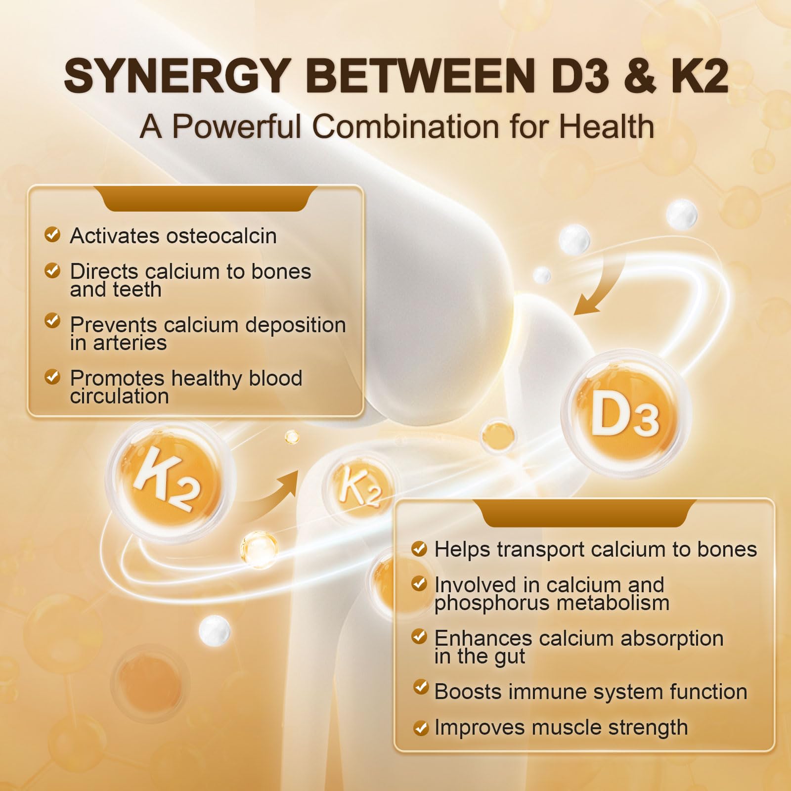 Heart health concept with Vitamin D3 K2