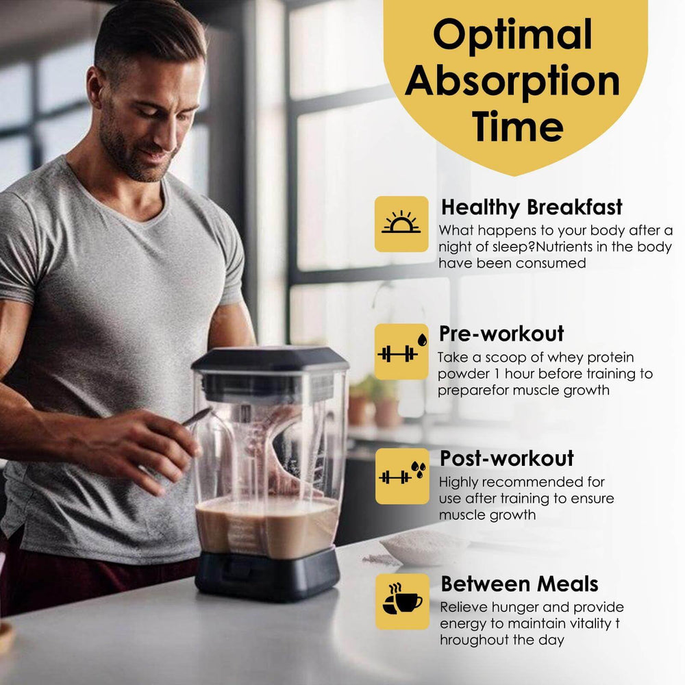 Powder form of vanilla isolate whey protein in scoop