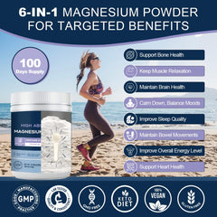 Six forms of magnesium in the supplement (Glycinate, Citrate, Malate, L-Threonate, Gluconate, Aspartate)