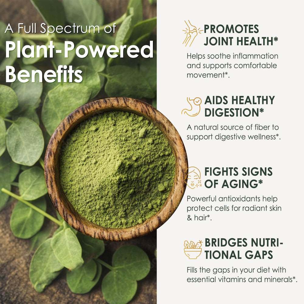 Pure leaf extract of Moringa in capsule form