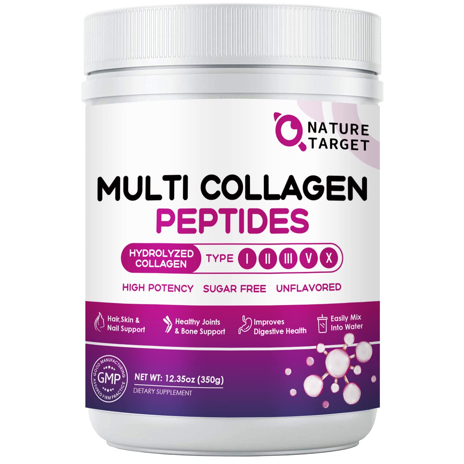 NATURE TARGET Multi Collagen Peptides Powder bottle