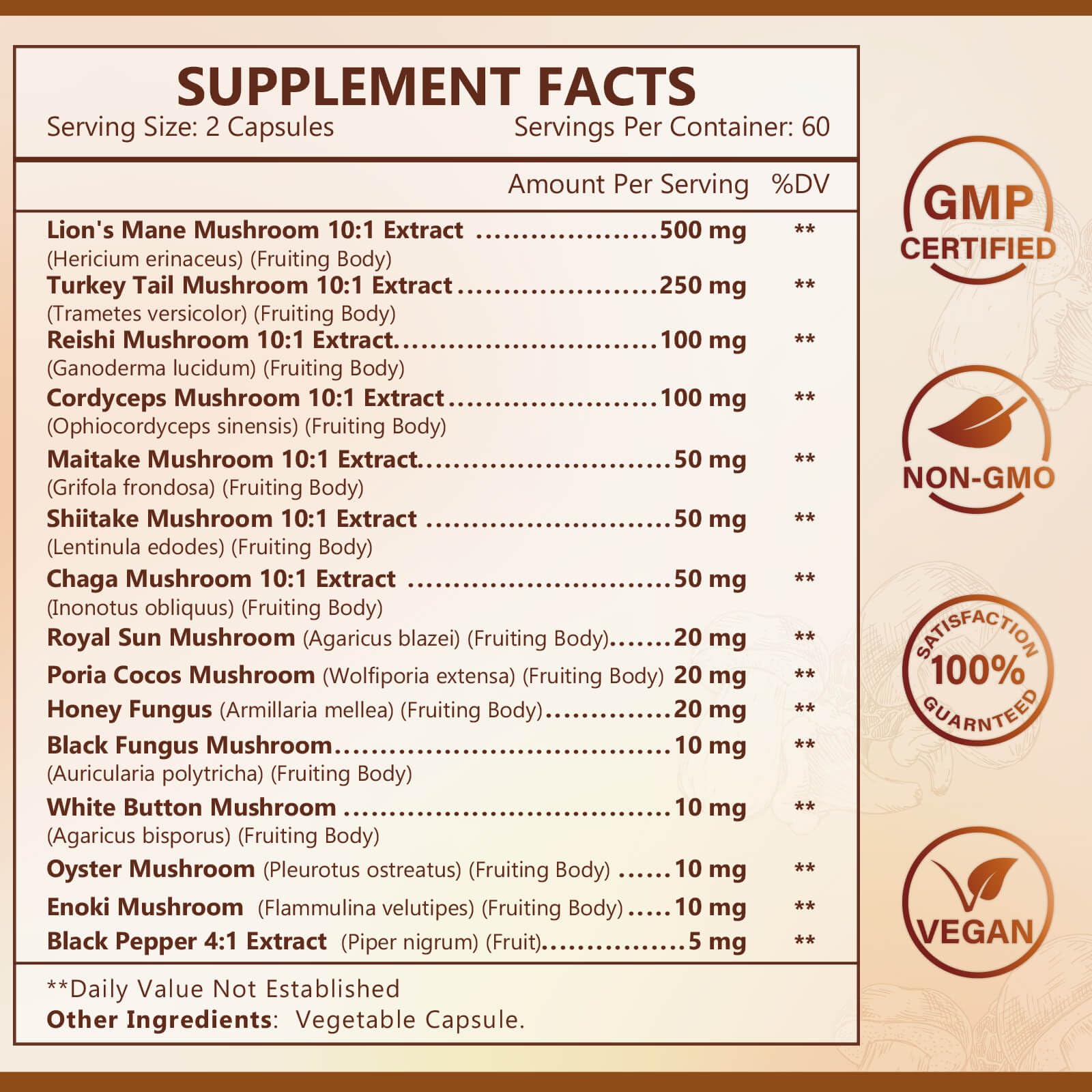Nature Target Mushroom Capsules – 120 capsules