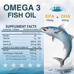 Close-up of Nature Target Omega-3 softgels showing 2000mg dose
