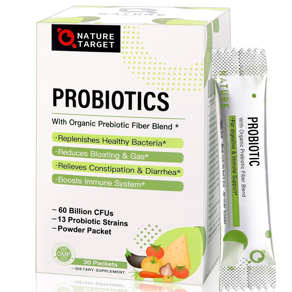 Hero image: Nature Target Probiotics Powder for Women, Men & Kids