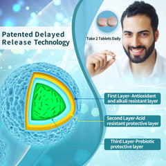Packaging of Nature Target Probiotics for Men highlighting gluten-free and soy-free formula