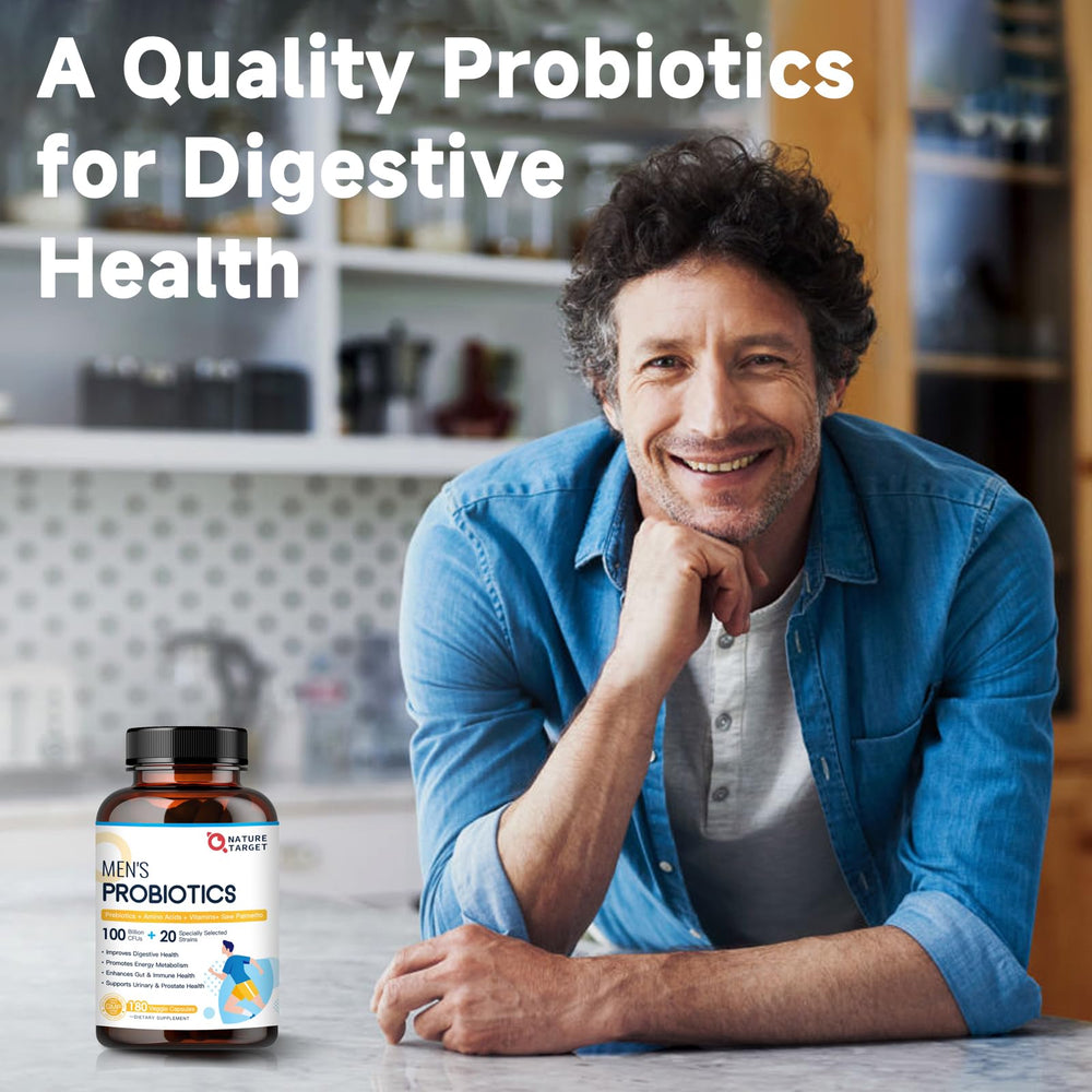 Vegan, non-GMO probiotic supplement for men