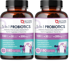 Pack of 2 bottles of NATURE TARGET Probiotics