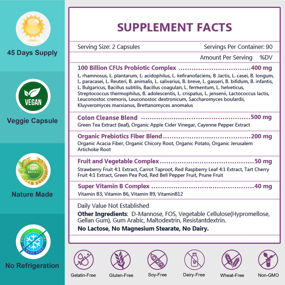 Vegan, gluten-free probiotic capsules
