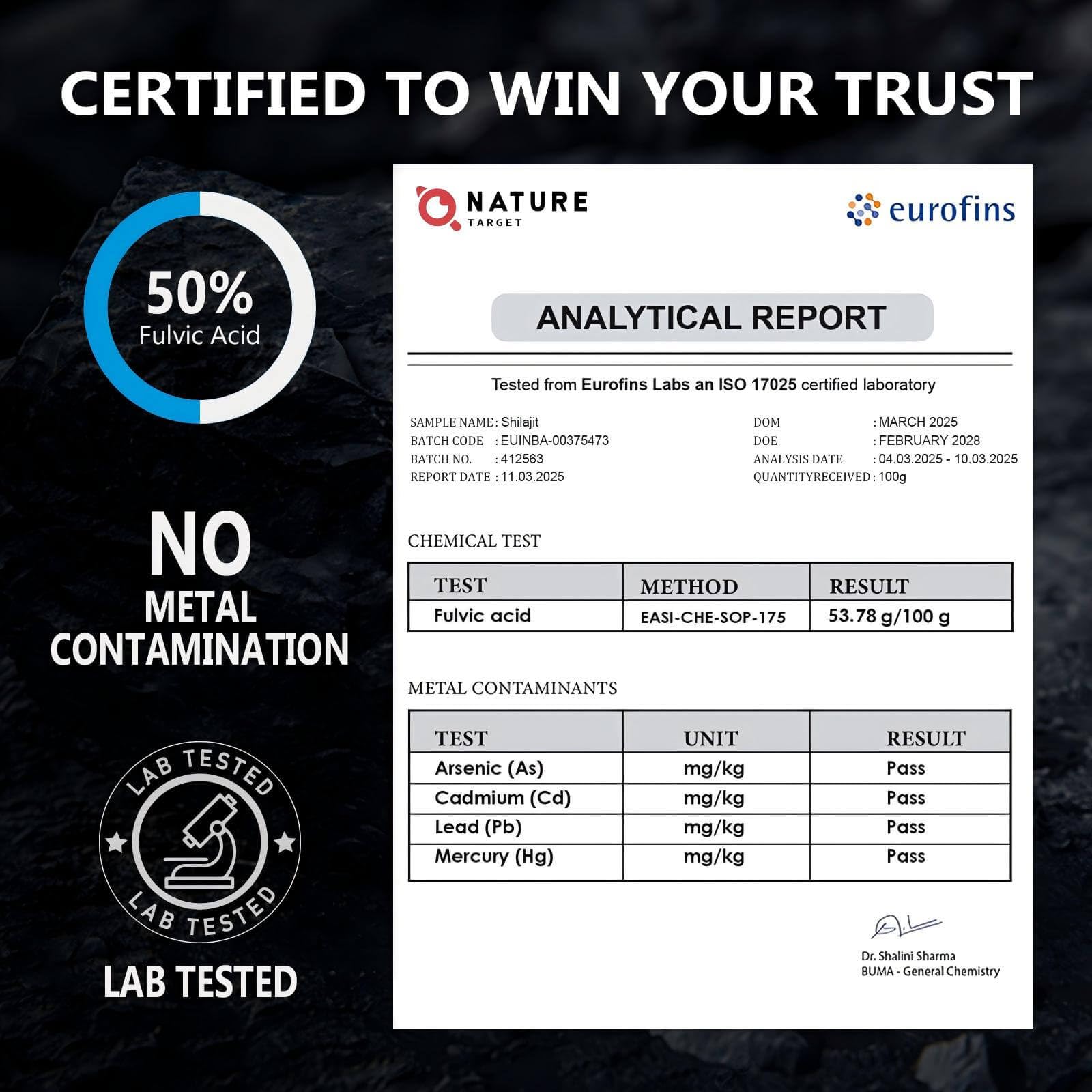 Fulvic acid and trace minerals in Shilajit