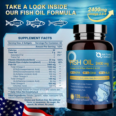 Close-up of Nature Target Omega 3-6-9 bottle label