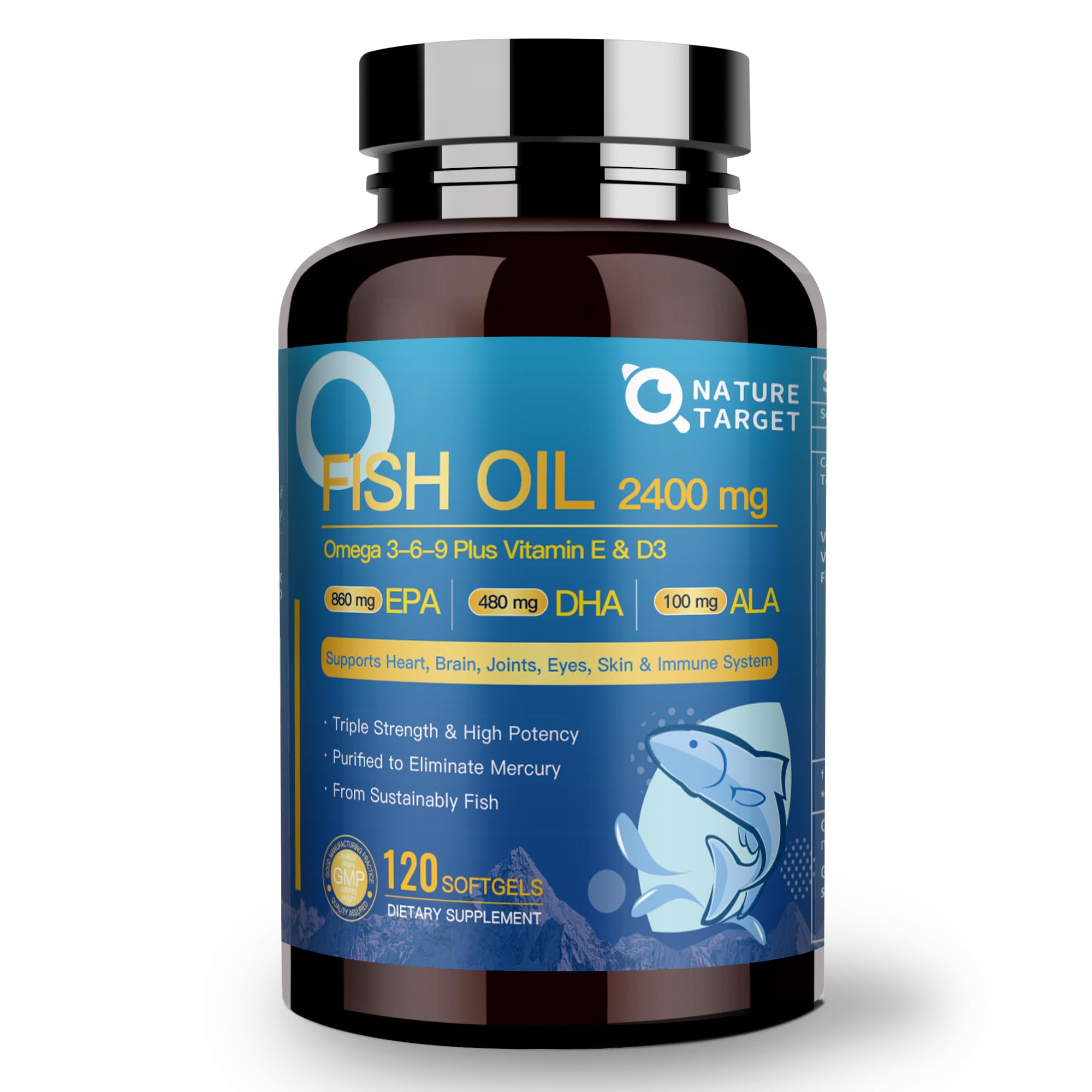 Nature Target Triple Omega 3-6-9 softgels bottle hero image