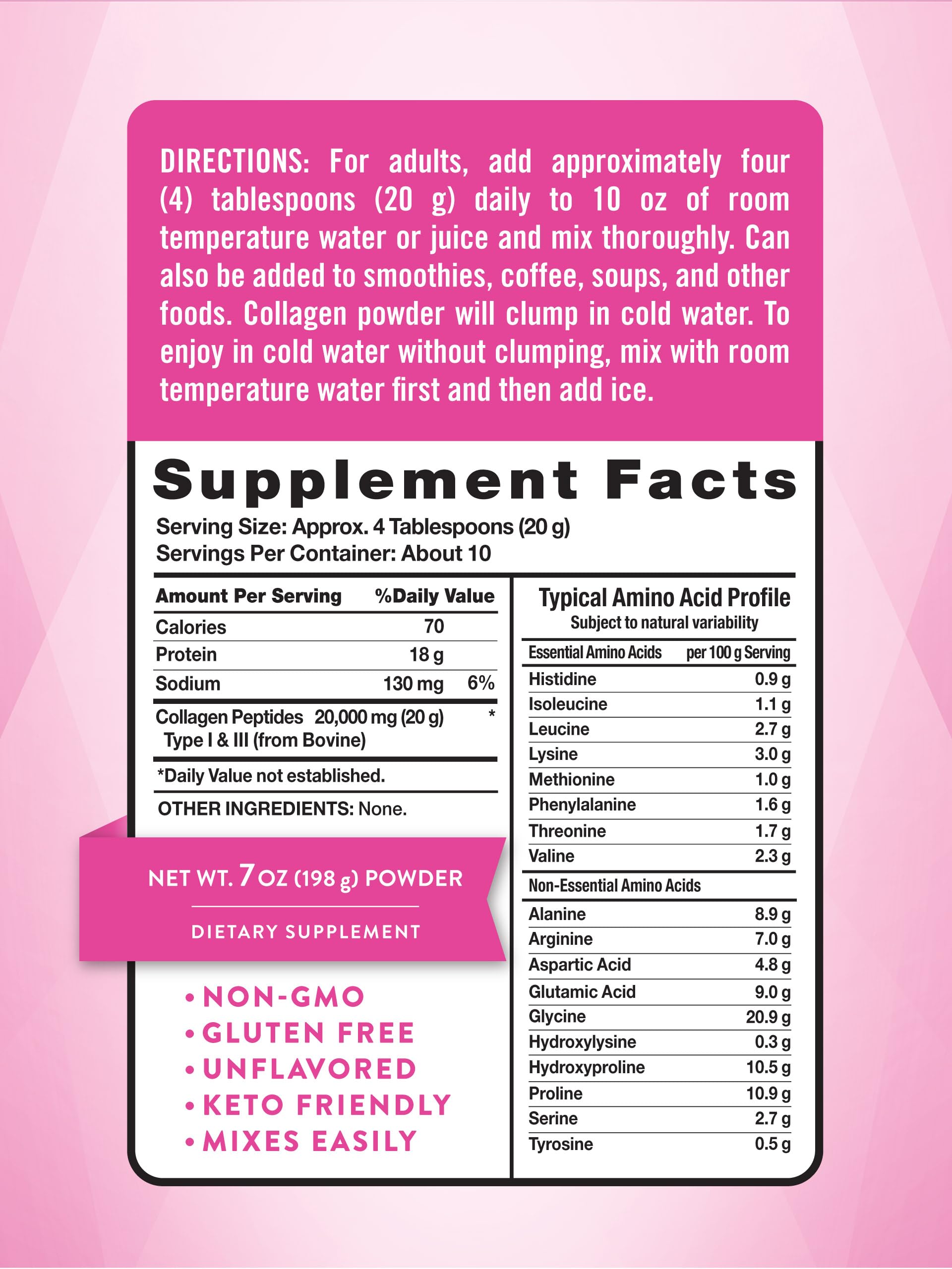 Bottle front with Nature's Truth Collagen Powder label visible