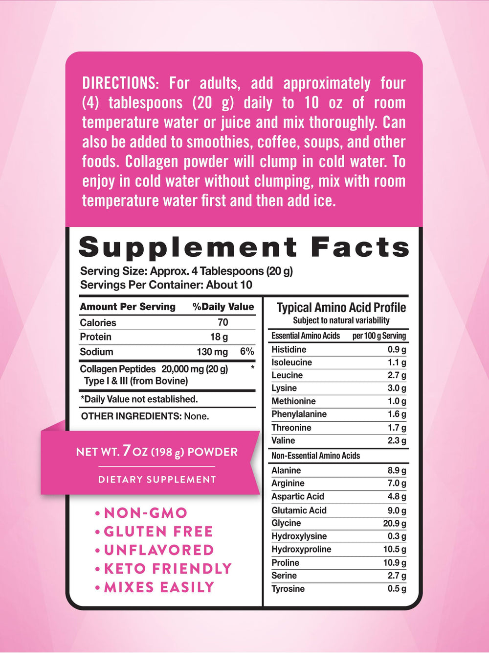 Bottle front with Nature's Truth Collagen Powder label visible