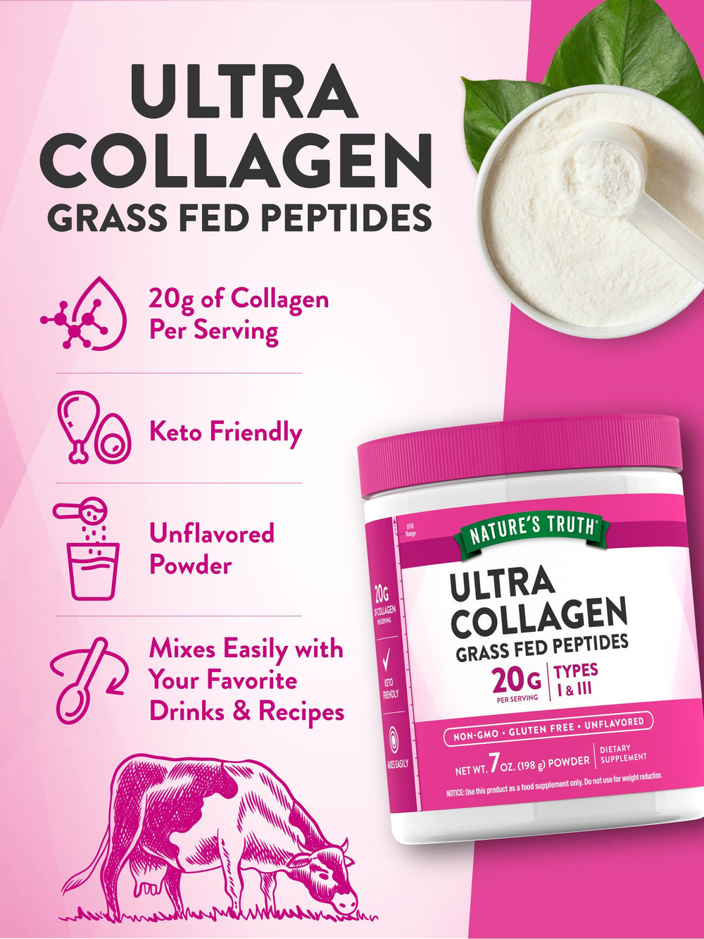 Collagen powder stirred into water, showing a clear unflavored beverage