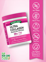 Close-up of product label showing Type I & III collagen