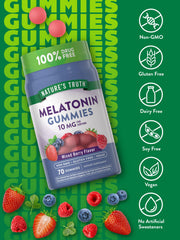 70-count bottle of Nature's Truth Melatonin Gummies Berry flavor
