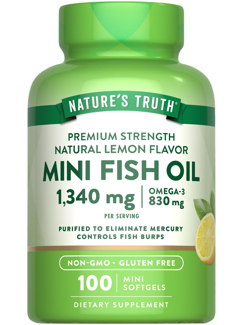 Nature's Truth Mini Fish Oil Omega-3 Lemon Flavor bottle