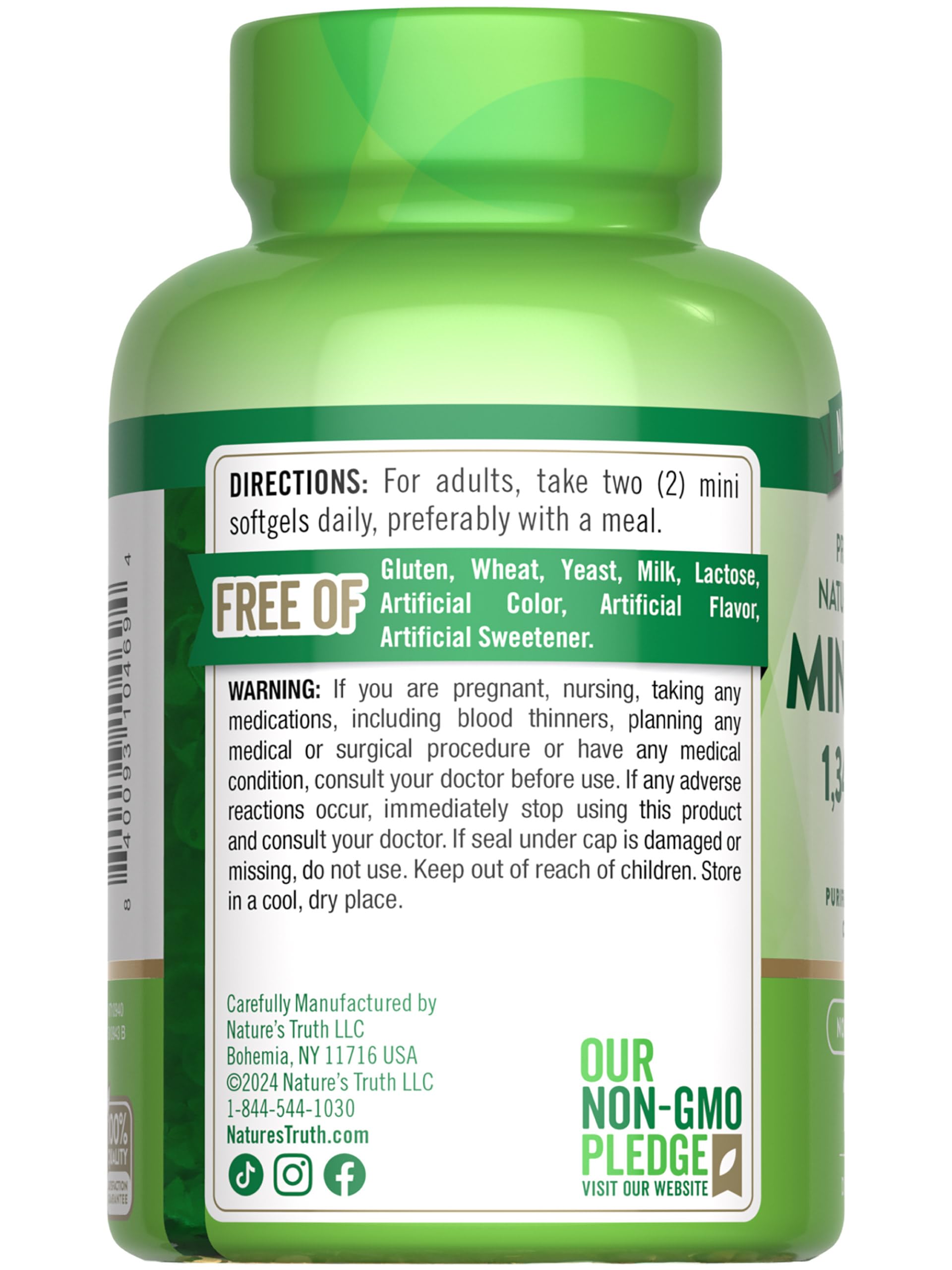 Ready-to-swallow lemon-flavored mini fish oil softgels