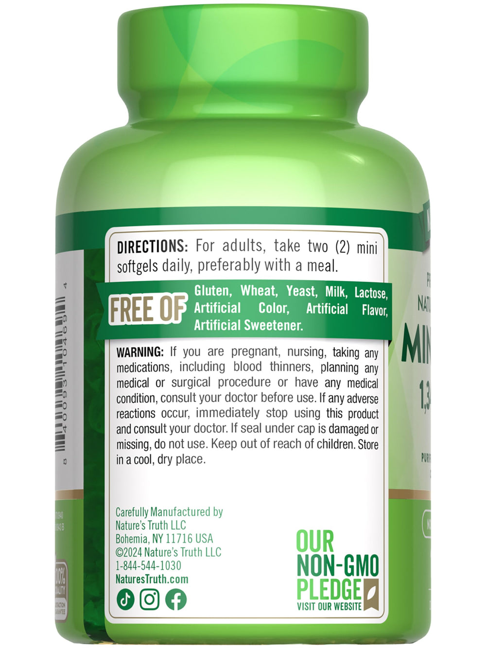 Ready-to-swallow lemon-flavored mini fish oil softgels