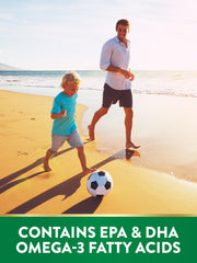 Non-GMO and gluten-free label on Nature's Truth omega-3 bottle