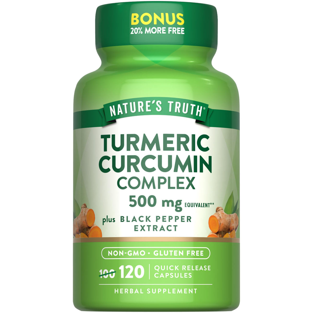 Nature's Truth Turmeric Curcumin 500mg bottle with 120 capsules