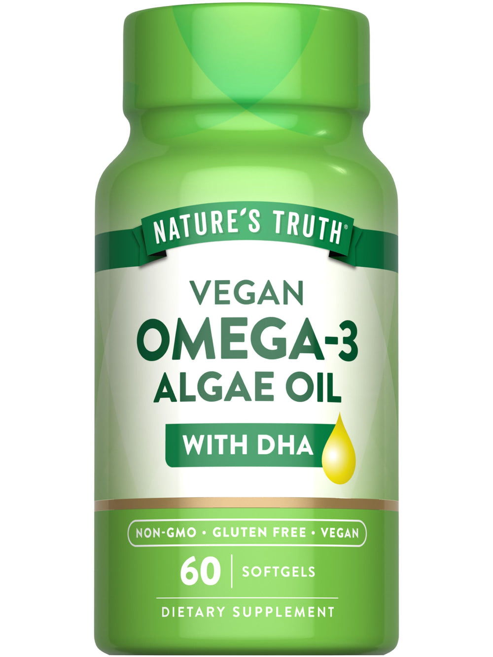 Nature's Truth Vegan Omega-3 Softgels bottle front