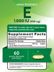 Close-up of Vitamin E softgels inside the Nature's Truth bottle
