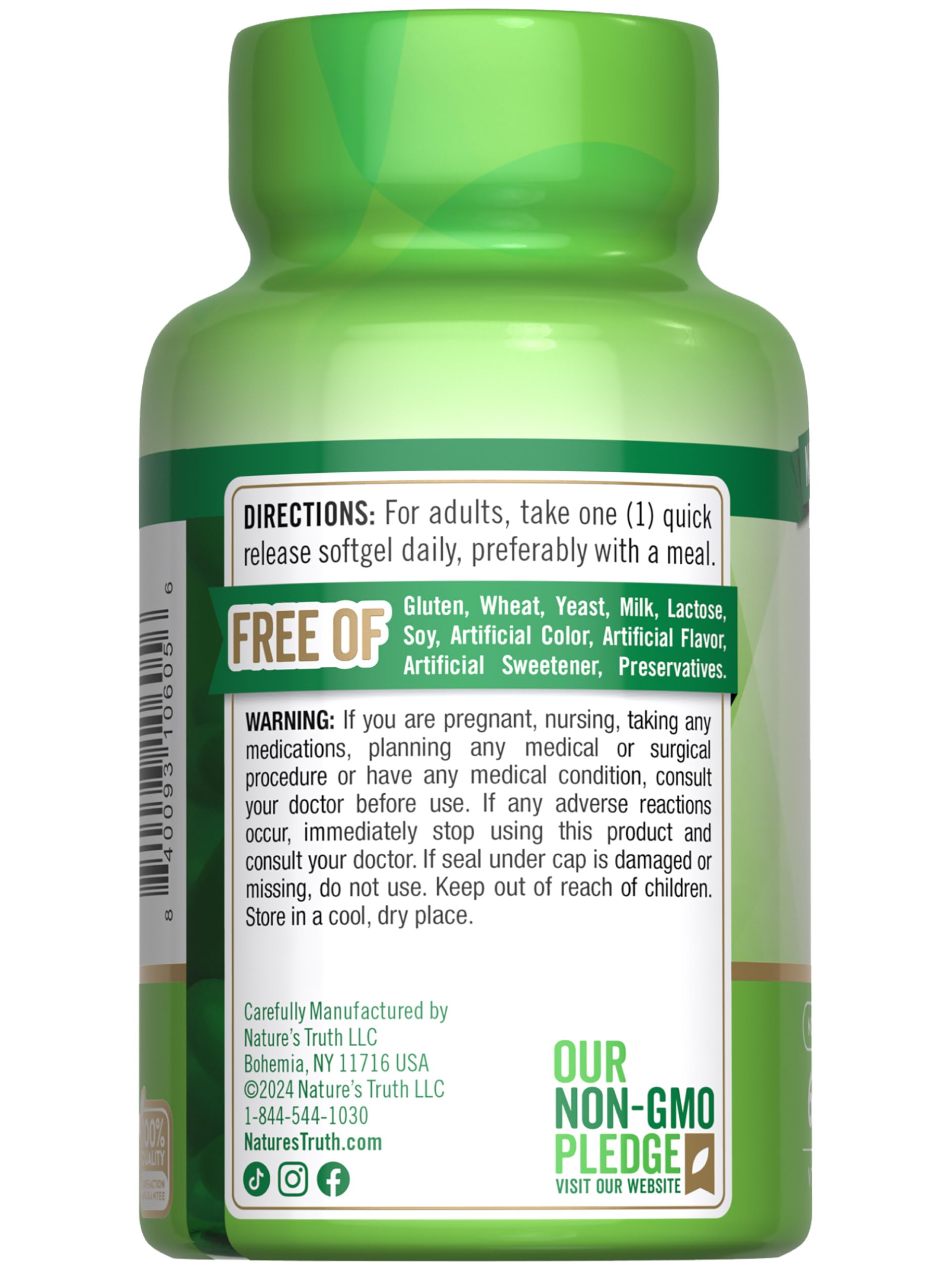 Lifestyle image of Nature's Truth Vitamin E Softgels on a kitchen counter