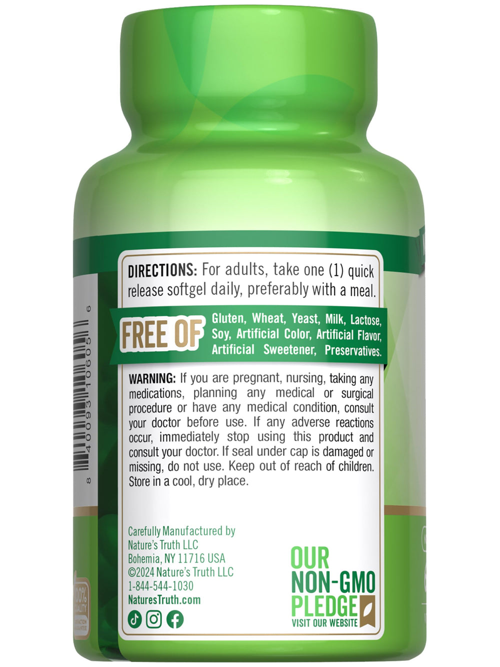 Lifestyle image of Nature's Truth Vitamin E Softgels on a kitchen counter
