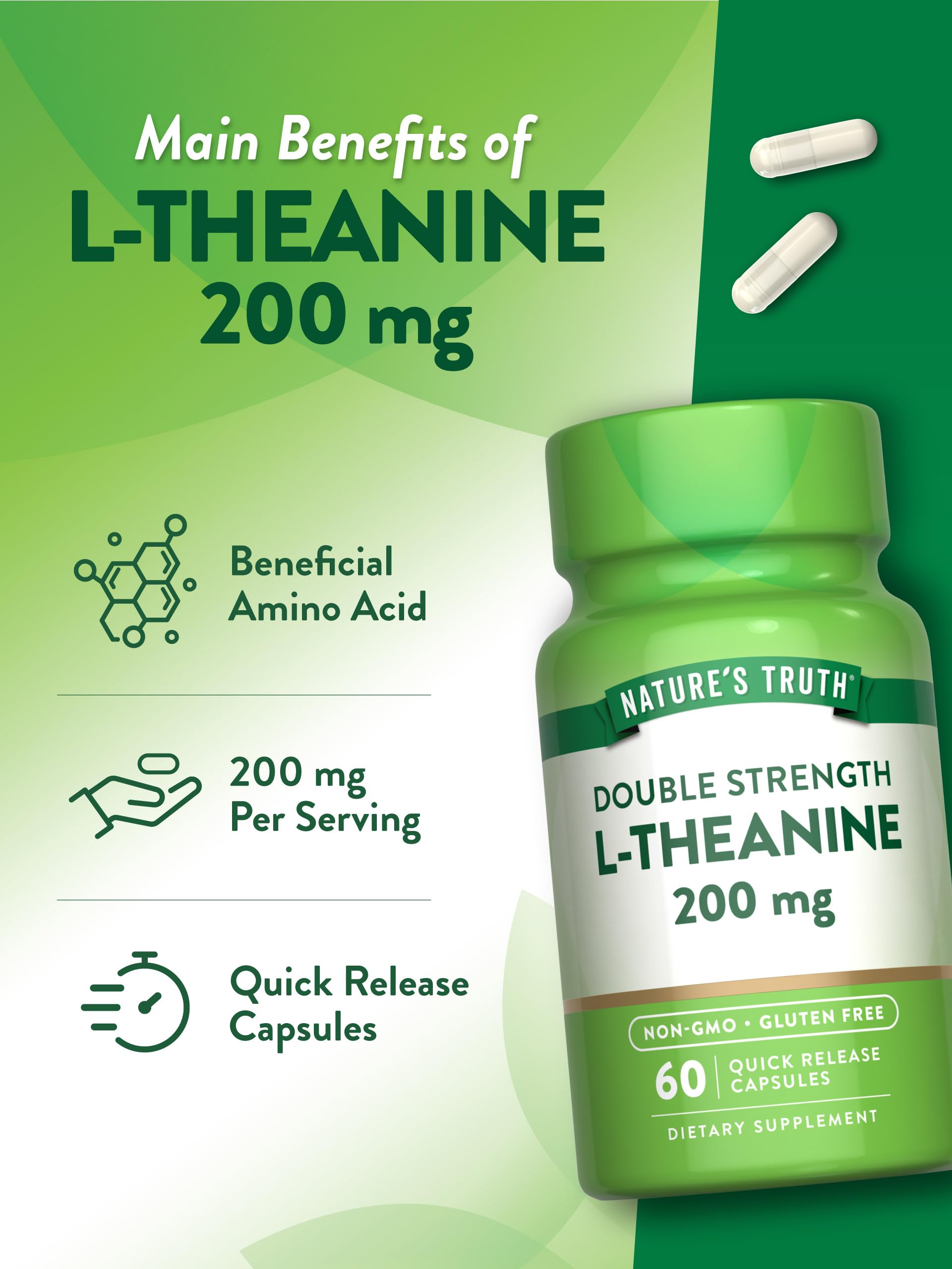 Ingredient list for Nature's Truth L-Theanine 200 mg