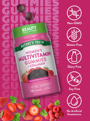 Close-up of mixed berry gummy vitamins