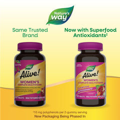Close-up label of Nature's Way Alive Women's Multivitamin bottle