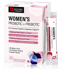 NATURE TARGET Probiotics for Women powder bottle with scoop