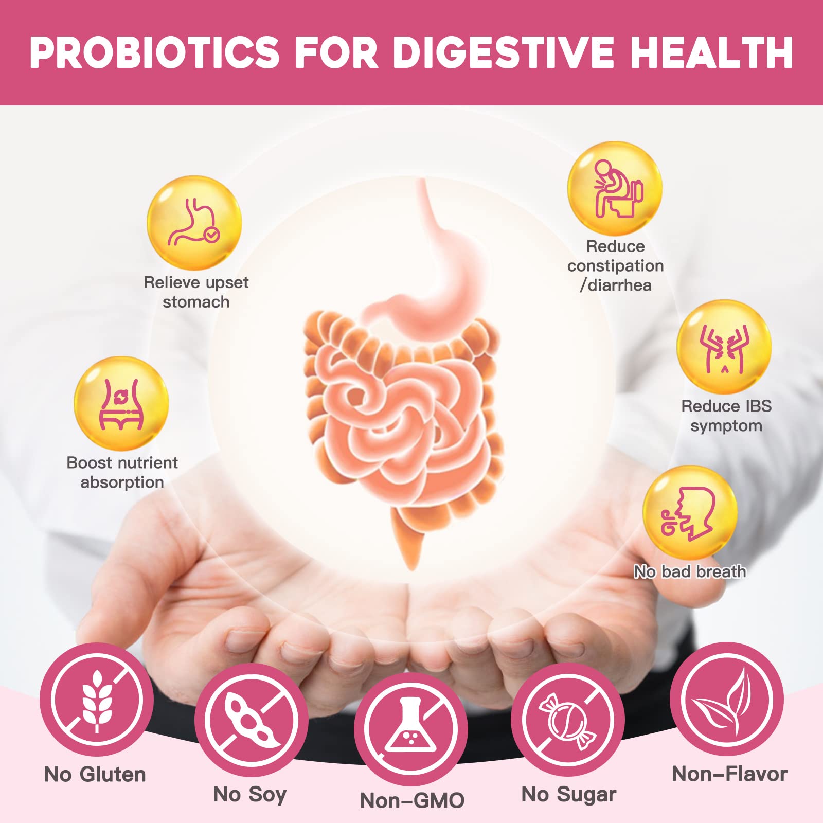 Close-up of 50B CFU probiotic strains label on packaging